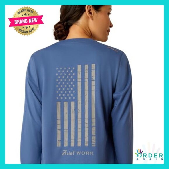 Reflective Flag Graphic Tee Workwear Essential Performance Fabric - Picture 5 of 7